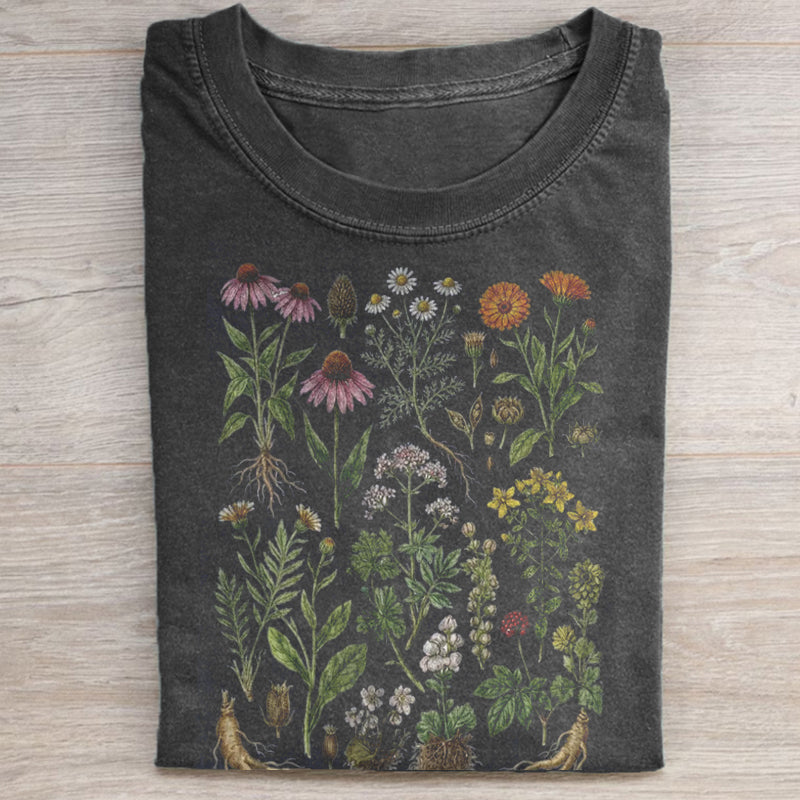 Vintage Meadow Flowers Graphic T-shirt