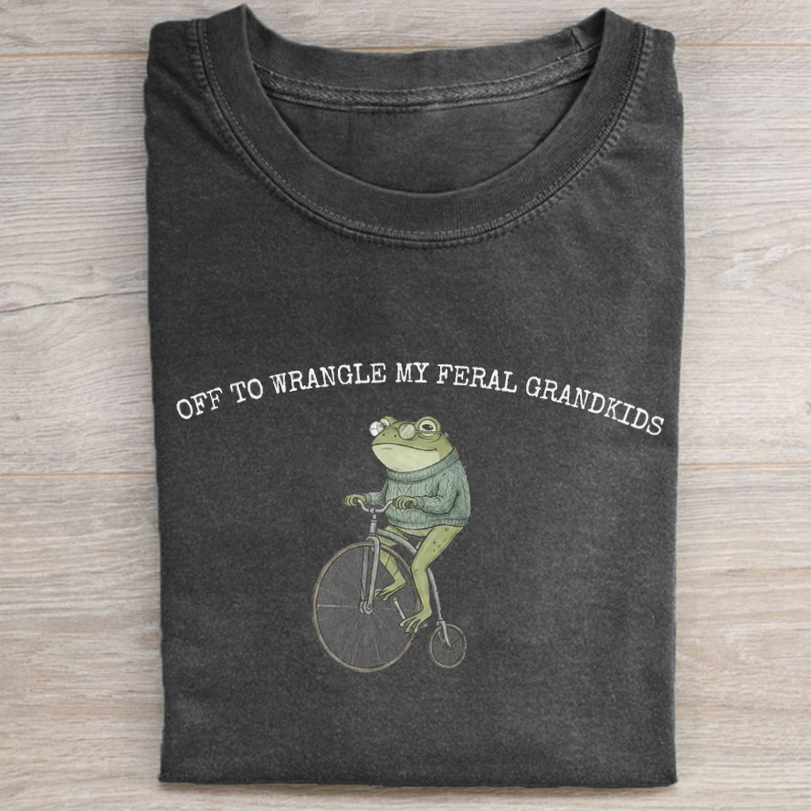 Wranglin My Feral Grandkids Funny Grandma T-shirt