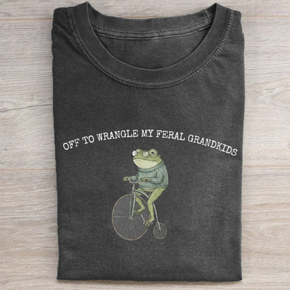Wranglin My Feral Grandkids Funny Grandma T-shirt