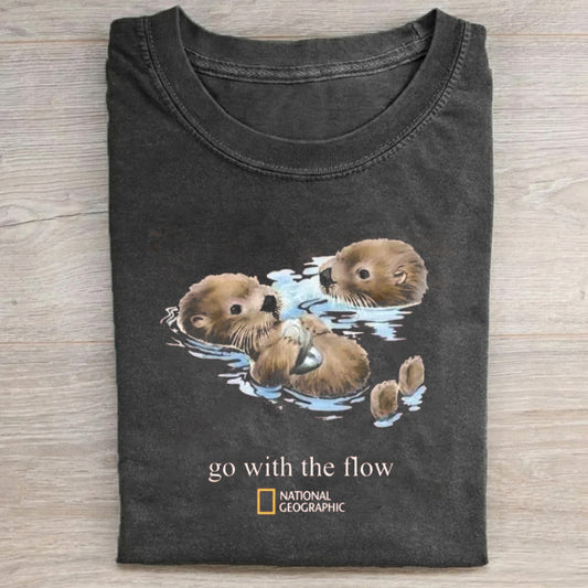 National Geographic Otter Go with the Flow T-Shirt/Sweatshirt