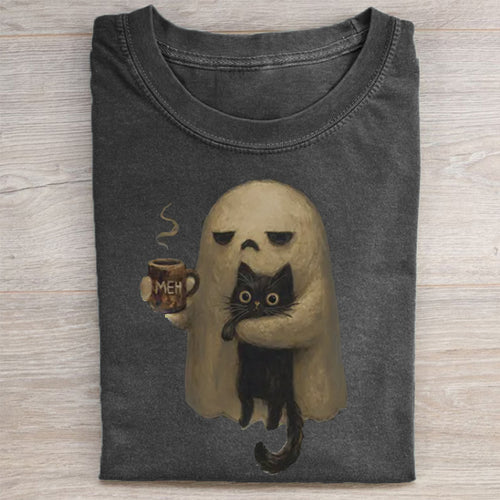 Vintage Ghost Cat T-shirt