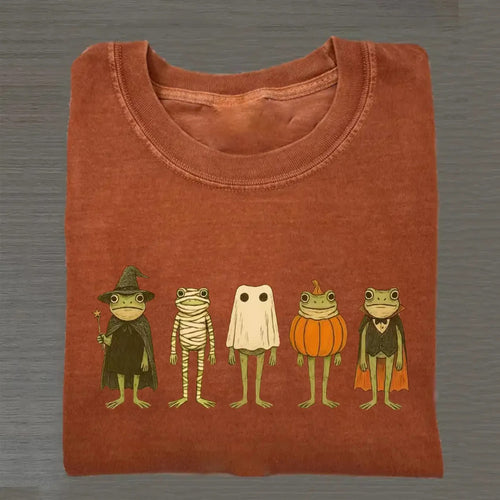 Cute Spooky Frogs in Halloween Costumes T-Shirt