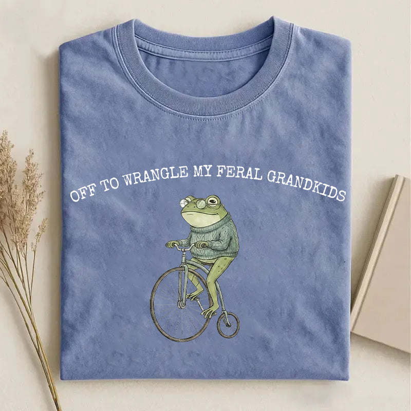 Wranglin My Feral Grandkids Funny Grandma T-shirt