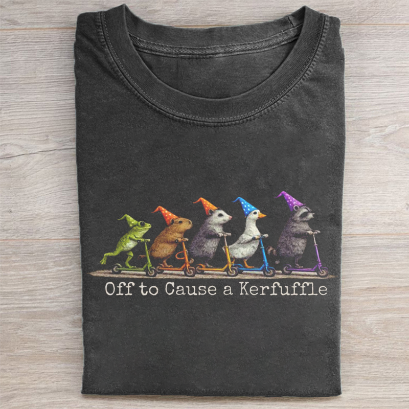 Off To Cause A Kerfuffle Frog T-shirt