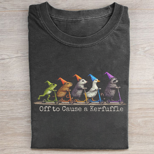 Off To Cause A Kerfuffle Frog T-shirt