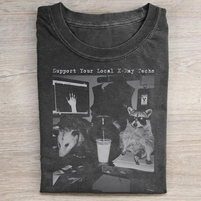 Xray Technologist Raccoon Radiology T-shirt