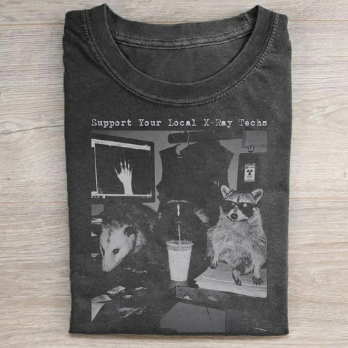 Xray Technologist Raccoon Radiology T-shirt