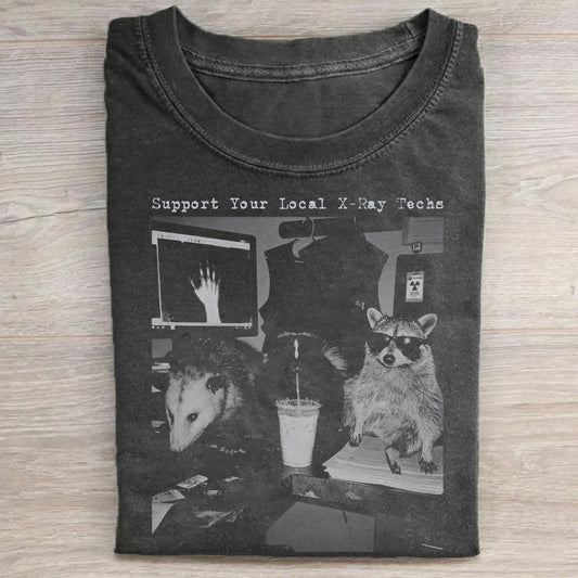 Xray Technologist Raccoon Radiology T-shirt
