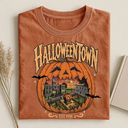 Vintage Spooky Pumpkin Town Graphic T-shirt