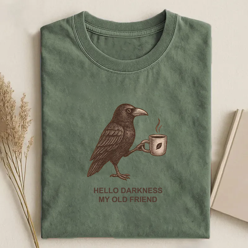 Raven Crow Hello Darkness T-shirt