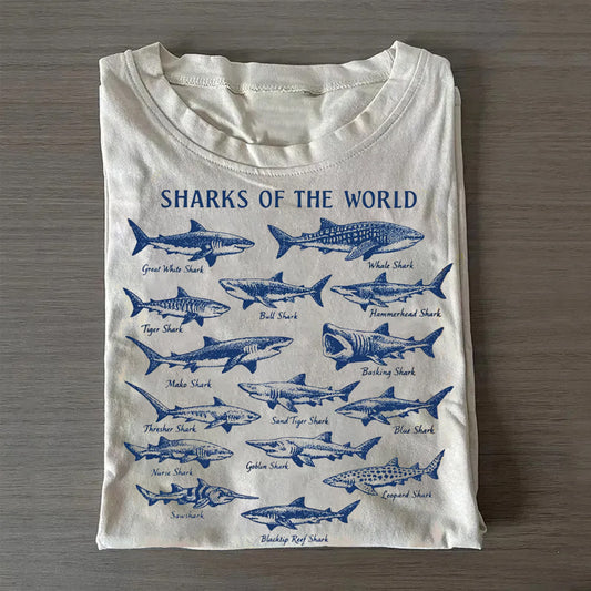 Vintage Sharks Of The World T-shirt
