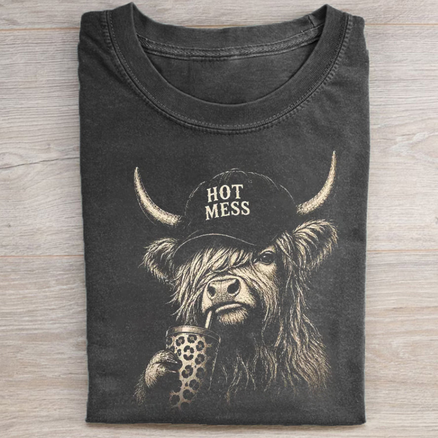 Hot Mess Highland Cow T-shirt
