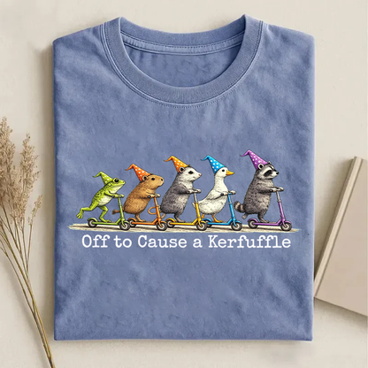Off To Cause A Kerfuffle Frog T-shirt
