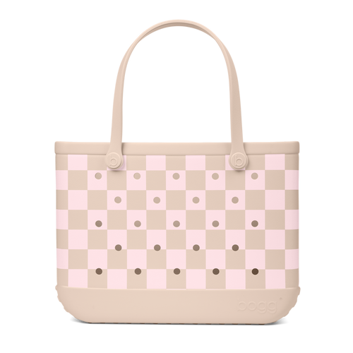Original Bogg Bag - Checkered Linen/ Pink Marshmallow