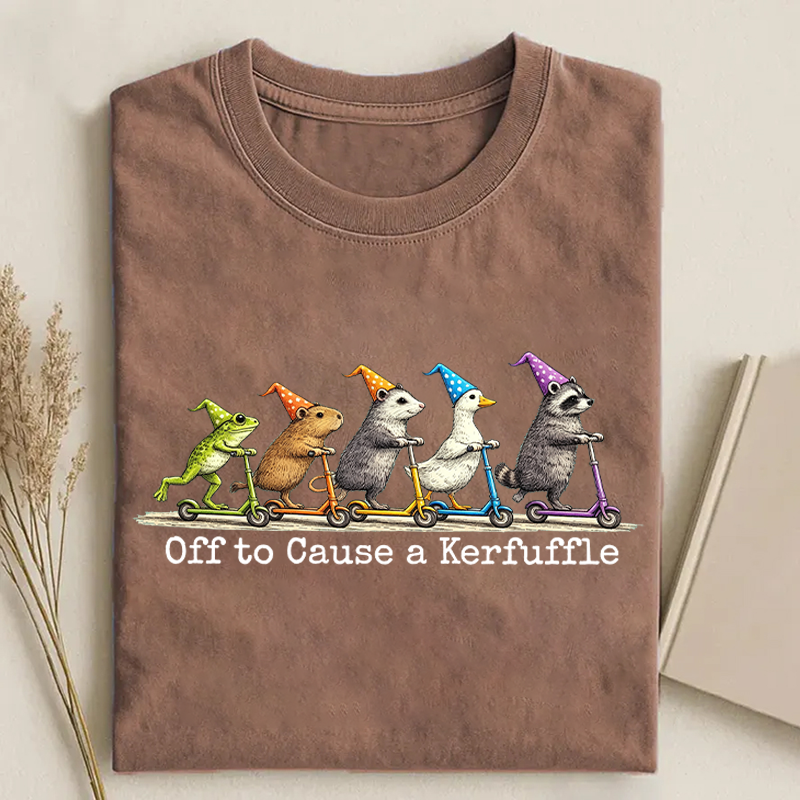 Off To Cause A Kerfuffle Frog T-shirt