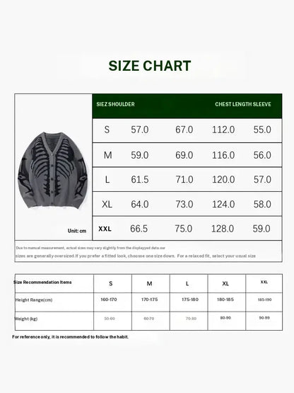 Skeleton Print Button-Front Knitwear Top - Casual Halloween Fall Wear